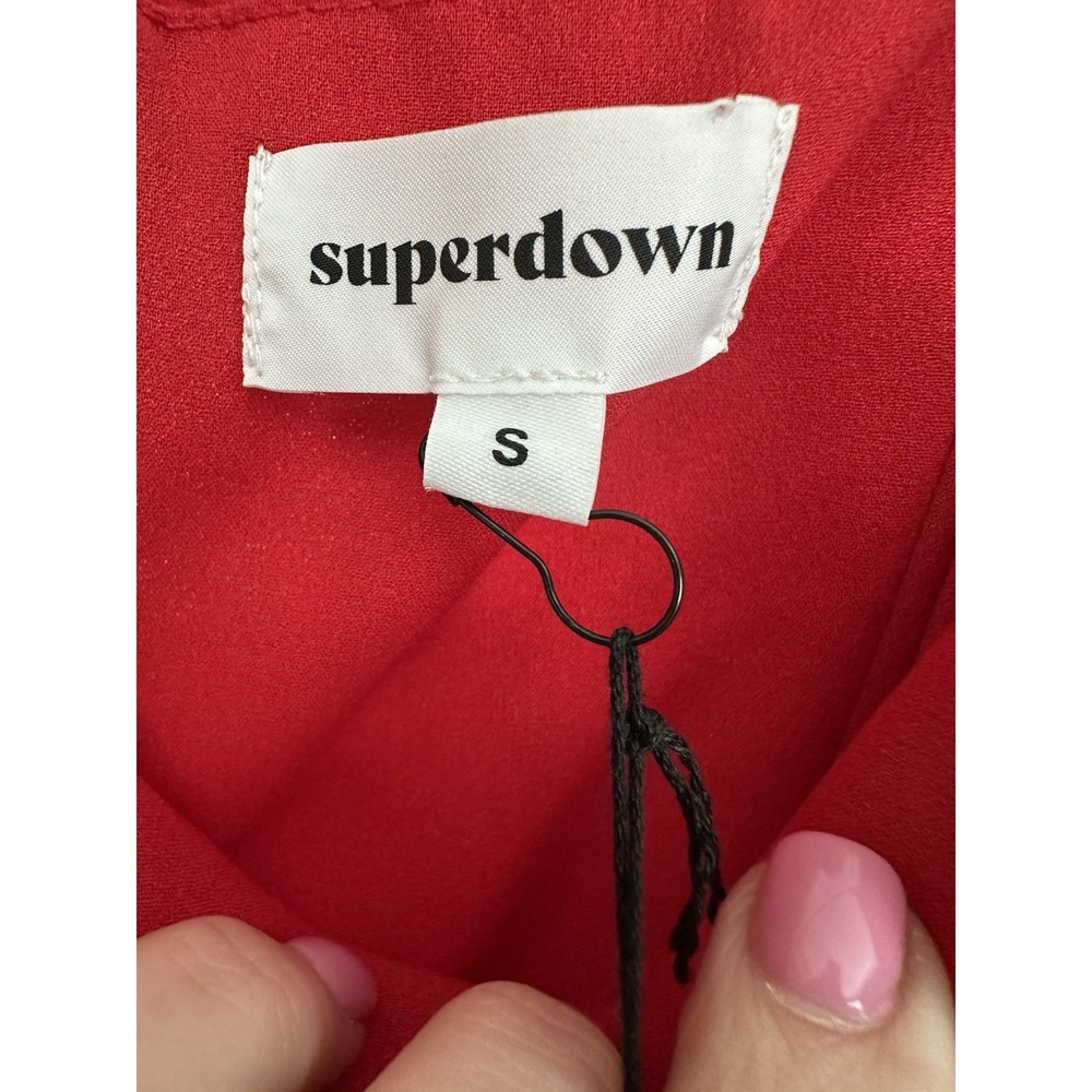 REVOLVE Superdown Syrus Slit Mini Dress Small Cherry Red Date Night #AA11-1 - Picture 3 of 11